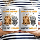 Cat Dad,Cat Mom,Cat Lovers,Dog Mom,Dog Dad,Dog Lovers,Pet Dad,Pet Mom,Pet Lovers,Funny,Top Market,Vector,Playful - 3D Effect Human Servant Your Tiny Overlord - Personalized Mug