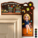 Teacher,Inspirational,Back To School,Vector - 3D Effect In This Classroom You Are Kind Loved - Personalized Door Corner Wood Sign