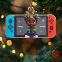 Gift For Kids, Gift For Grandkids, Christmas, Top Market - 3D Effect Kids Gamer - Personalized Custom Shaped Acrylic Ornament