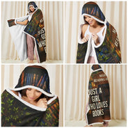 Gift For Women,Gift For Men,Reading,Top Market,Happy - 3D Effect Man Woman Reading Blanket - Personalized Wearable Hooded Blanket