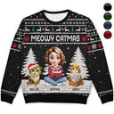 Christmas,Top Market,Pet Lovers,Pet Mom,Pet Dad,Dog Lovers,Dog Mom,Dog Dad,Happy,Cat Lovers,Cat Mom,Cat Dad - 3D Effect Meowy Catmas - Personalized Unisex Ugly Sweater