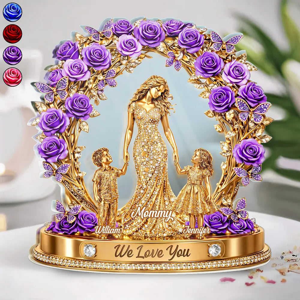 Gift For Mother,Single Mom,Gift For Women,Happy,Top Market,Top Market,Icon - 3D Effect Mom We Love You - Personalized Custom Shaped Acrylic Plaque