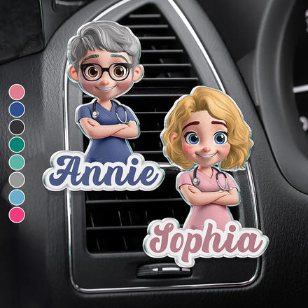 3D Effect Nurse Name - Personalized Acrylic Car Vent Clip