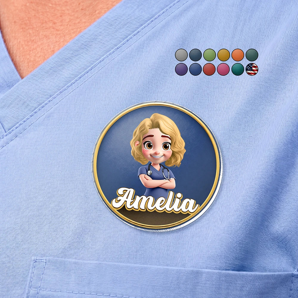 3D Effect Nurse Name - Personalized Acrylic Pin