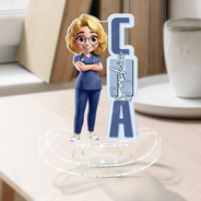 Nurse, Proud, Vector - 3D Effect Nurse Name - Personalized Acrylic Shaking Stand