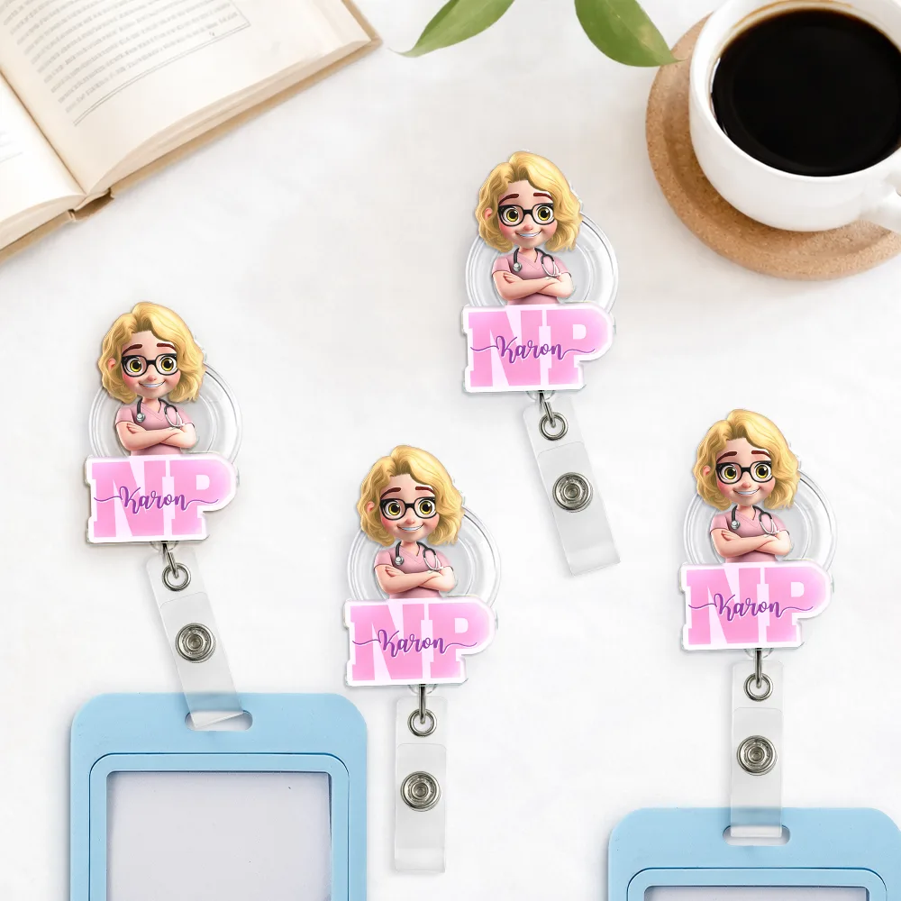 Nurse, Proud, Vector - 3D Effect Nurse Name Job Title - Personalized Badge Reel