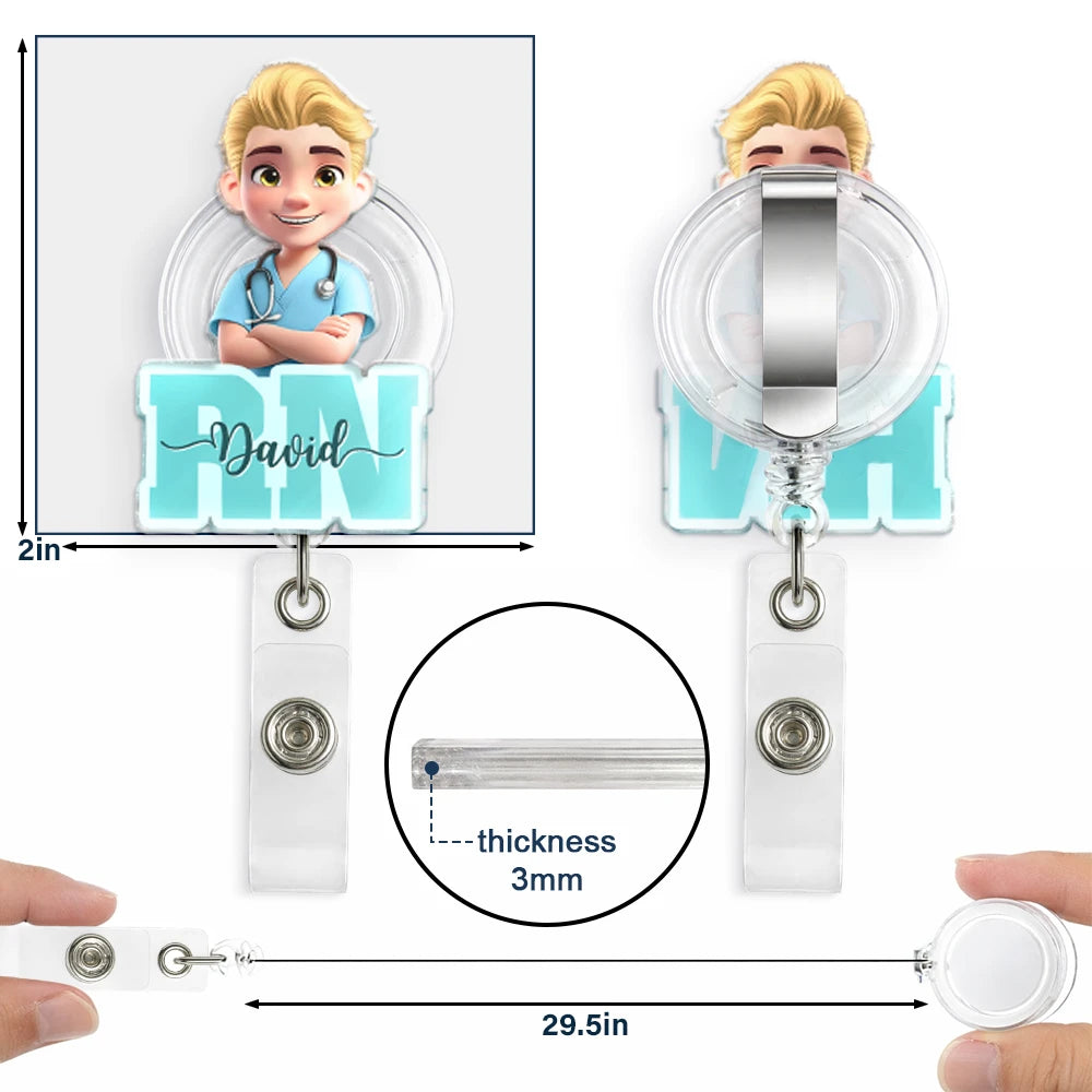 Nurse, Proud, Vector - 3D Effect Nurse Name Job Title - Personalized Badge Reel