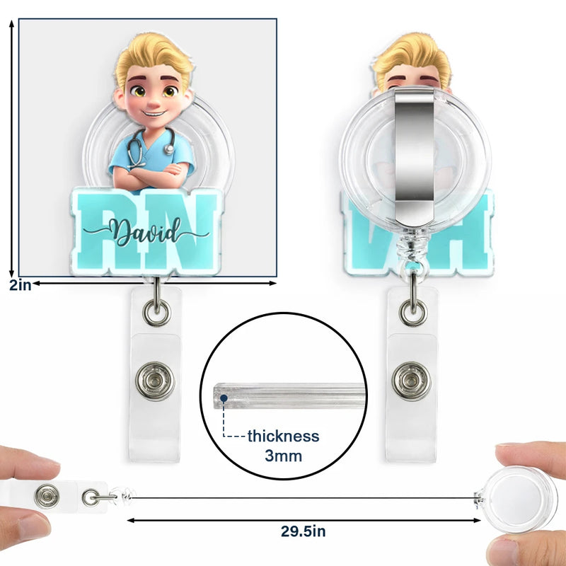 Nurse, Proud, Vector - 3D Effect Nurse Name Job Title - Personalized Badge Reel