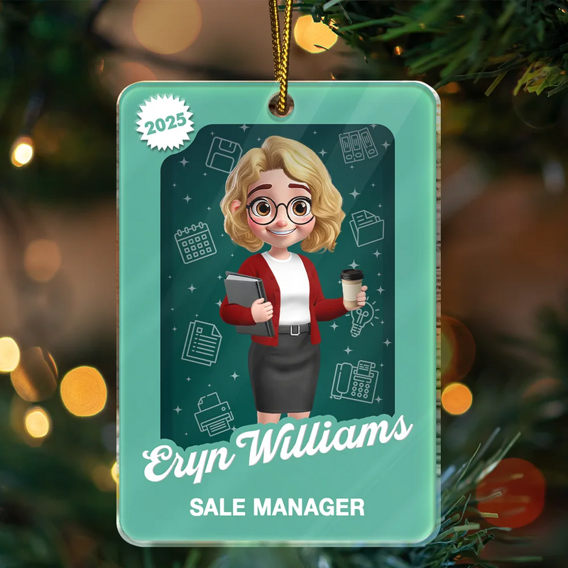 Officer,Gift For Yourself,Gift For Women,Gift For Men,Happy,Christmas - 3D Effect Officer Woman Man Toy Box - Personalized Custom Shaped Acrylic Ornament