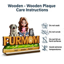 Pet Lovers,Pet Mom,Pet Dad,Dog Lovers,Dog Mom,Dog Dad,Cat Lovers,Cat Mom,Cat Dad,Gift For Women,Gift For Men,Happy - 3D Effect Pet Mom Pet Dad - Personalized Custom Shaped Wooden Plaque