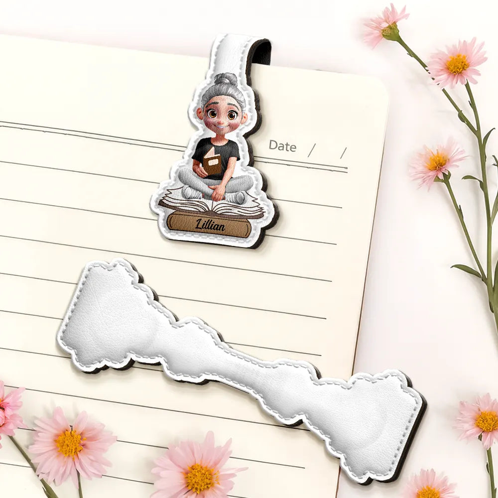 Gift For Yourself,Reading - 3D Effect Reading Woman Man Kid Family - Personalized Custom Shaped Leather Magnetic Bookmark