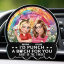 Gift For Bestie,Gift For Sisters,Gift For Women,Happy - 3D Effect Right In The Throat Sisters Besties - Personalized Acrylic Car Vent Clip