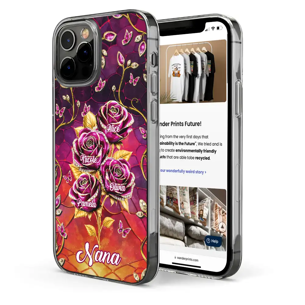 3D Effect Roses Mom’s Everlasting Love - Personalized Clear Phone Case
