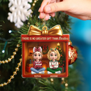 Gift For Bestie,Gift For Sisters,Gift For Brothers,Gifts For Colleagues,Cousin,Gift For Sibling,Christmas,Happy - 3D Effect Sitting There Is No Greater Gift Than Friendship - Personalized Custom Shaped Acrylic Ornament