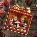 Gift For Bestie,Gift For Sisters,Gift For Brothers,Gifts For Colleagues,Cousin,Gift For Sibling,Christmas,Happy - 3D Effect Sitting There Is No Greater Gift Than Friendship - Personalized Custom Shaped Acrylic Ornament