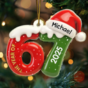 Funny, Gift For Kids, Gift For Grandkids, Christmas - 3D Effect Six Seven Funny Slang - Personalized Custom Shaped Acrylic Ornament