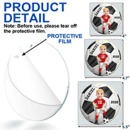 Football, Gift For Kids, Grandma - Grandkids, Happy, Christmas, Top Market, Non-Eng - 3D Effect Soccer Girl Boy - Personalized Custom Shaped Acrylic Ornament
