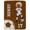 Gift For Yourself,Gift For Women,Gift For Men,Happy - 3D Effect Soccer Girl Boy - Personalized Fleece Blanket, Sherpa Blanket