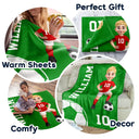 Gift For Yourself,Gift For Women,Gift For Men,Happy - 3D Effect Soccer Girl Boy - Personalized Fleece Blanket, Sherpa Blanket