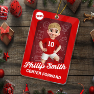 Gift For Yourself, Gift For Women, Gift For Men, Christmas, Happy - 3D Effect Soccer Player Toy Box - Personalized Custom Shaped Acrylic Ornament