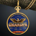 Gift For Father,Gift For Grandpa,Gift For Men,Independence Day,Happy - 3D Effect Stars & Stripes Dad Grandpa And Kids Names - Personalized Pocket Watch