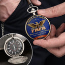Gift For Father,Gift For Grandpa,Gift For Men,Independence Day,Happy - 3D Effect Stars & Stripes Dad Grandpa And Kids Names - Personalized Pocket Watch