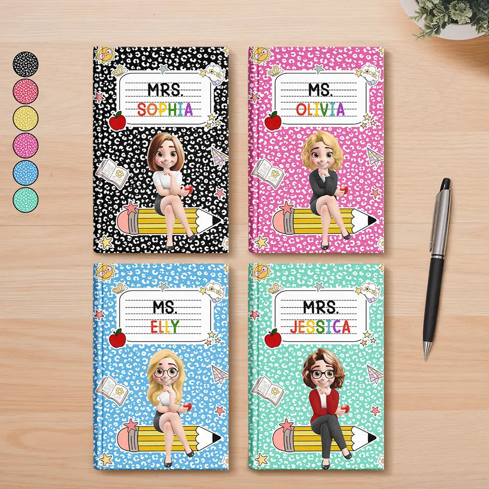 3D Effect Teacher Composition Notebook Theme - Personalized Hardcover Journal