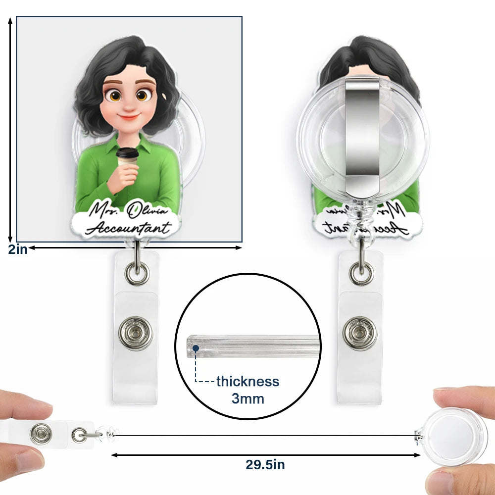 Top Market,Confident,Officer,Vector - 3D Effect Teacher Coworker Boss With Name - Personalized Badge Reel