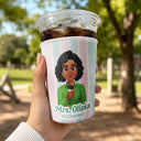 Officer,Vector,Happy - 3D Effect Coworker Boss Teacher With Name - Personalized Iced Coffee Sleeve