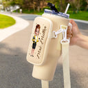 Gift For Women, Gift For Men, Happy, Teacher - 3D Effect Teacher Name - Personalized Bottle Carrier Bag