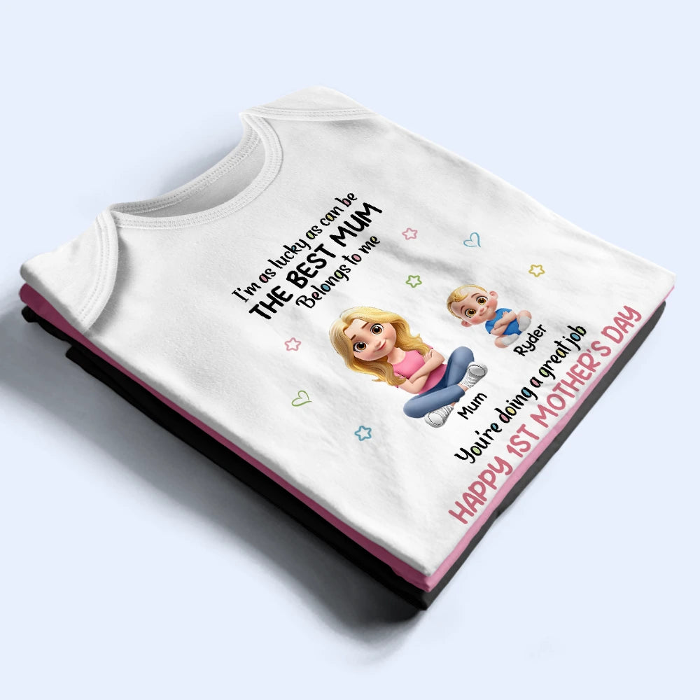 New Mom,New baby,Happy,Top Market - 3D Effect The Best Mom Belongs To Me - Personalized Baby Onesie