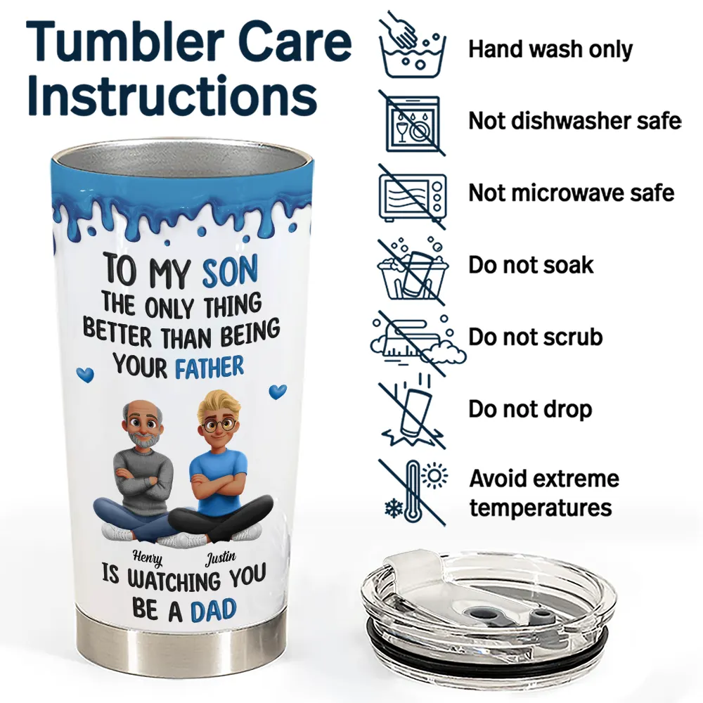 Gift For Daughter,Happy,New Mom,Gift For Women,Top Market,Dad - Daughters (Adult),Gift For Son,Mom - Sons,Dad - Sons,Gift For Grandkids,New Dad - 3D Effect The Only Thing Better Than Being Your Father Mother - Personalized Tumbler