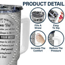 Gift For Son,Gift For Grandkids,Icon,Inspirational - 3D Effect To My Son Just Do Your Best - Personalized 40oz Tumbler With Straw