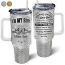 Gift For Son,Gift For Grandkids,Icon,Inspirational - 3D Effect To My Son Just Do Your Best - Personalized 40oz Tumbler With Straw