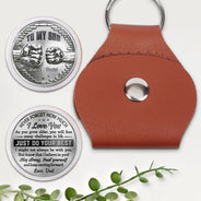 Dad - Sons,Gift For Son,Grandpa - Grandkids,Gift For Grandkids,Gift For Men,Happy,Top Market - 3D Effect To My Son Just Do Your Best - Personalized Leather Pocket Hug