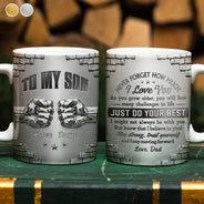 Gift For Son,Gift For Grandkids,Icon,Inspirational - 3D Effect To My Son Just Do Your Best - Personalized White Edge-to-Edge Mug