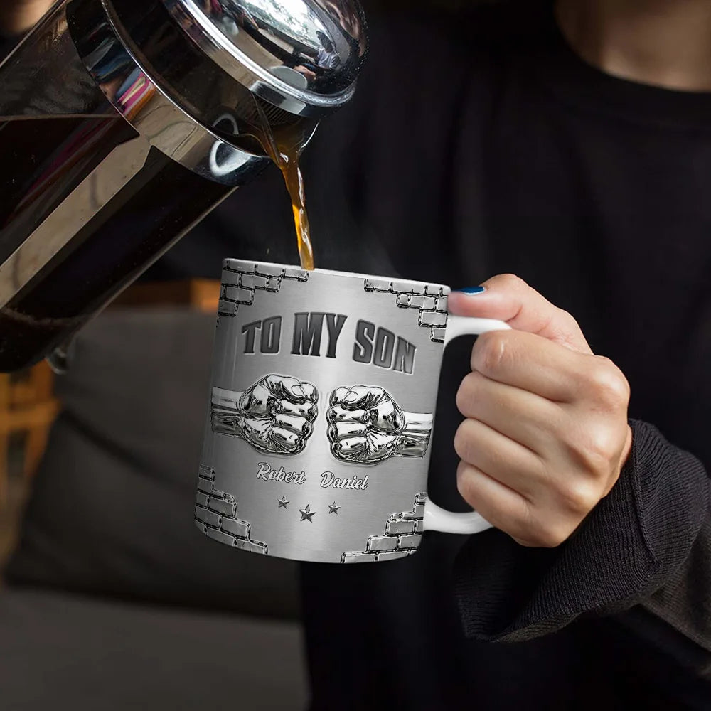 Gift For Son,Gift For Grandkids,Icon,Inspirational - 3D Effect To My Son Just Do Your Best - Personalized White Edge-to-Edge Mug