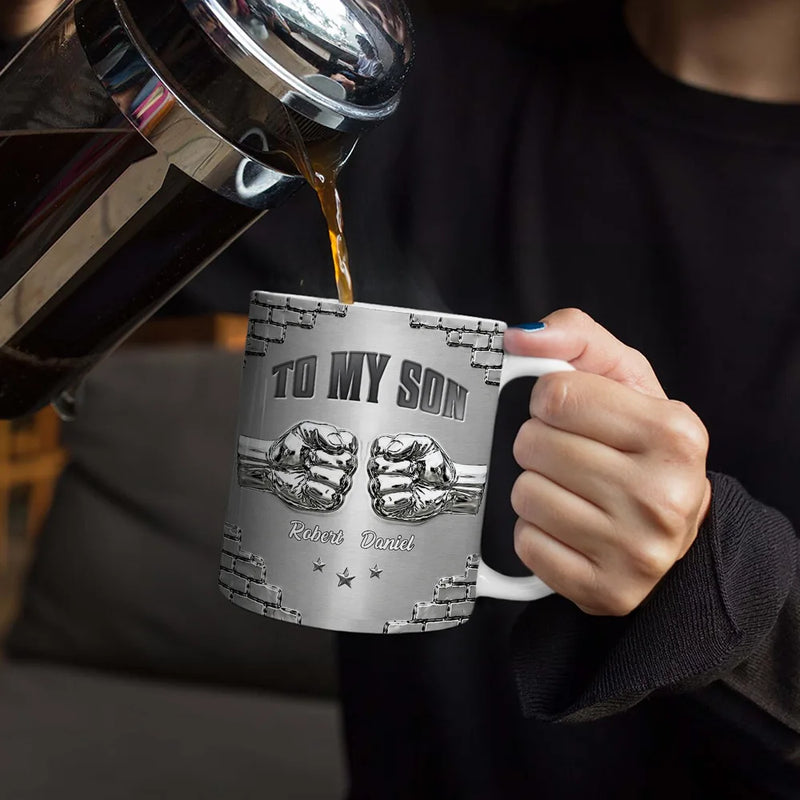 Gift For Son,Gift For Grandkids,Icon,Inspirational - 3D Effect To My Son Just Do Your Best - Personalized White Edge-to-Edge Mug