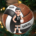 Gift For Yourself,Happy,Christmas,Gift For Women,Non-Eng - 3D Effect Volleyball Player - Personalized Custom Shaped Acrylic Ornament