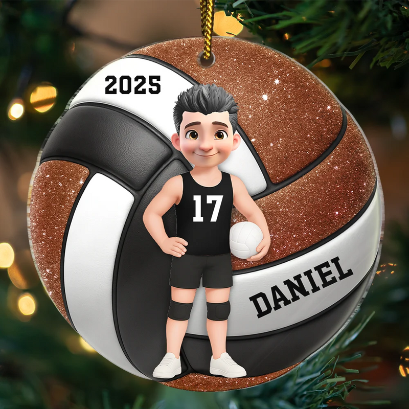 Gift For Yourself,Happy,Christmas,Gift For Women,Non-Eng - 3D Effect Volleyball Player - Personalized Custom Shaped Acrylic Ornament