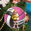 Gift For Yourself,Happy,Christmas,Gift For Women,Non-Eng - 3D Effect Volleyball Player - Personalized Custom Shaped Acrylic Ornament