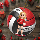 Gift For Yourself,Happy,Christmas,Gift For Women,Non-Eng - 3D Effect Volleyball Player - Personalized Custom Shaped Acrylic Ornament