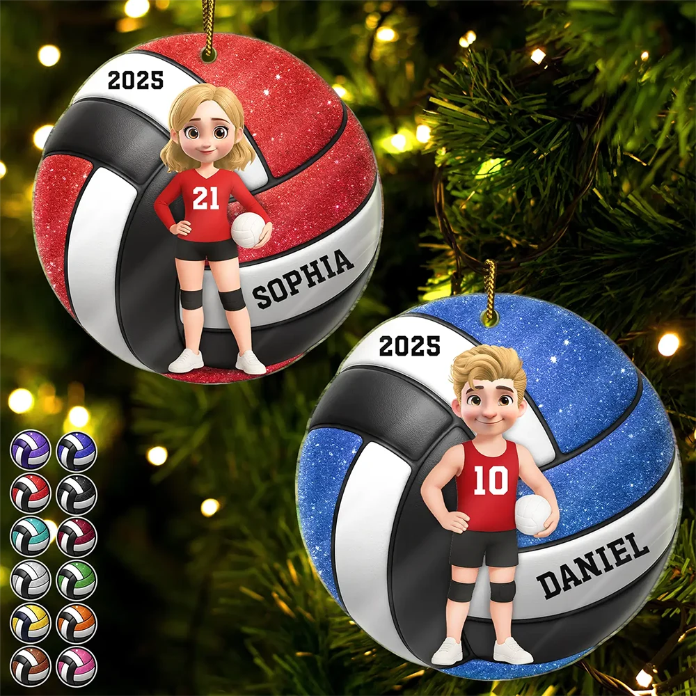 3D Effect Volleyball Player - Personalized Custom Shaped Acrylic Ornament
