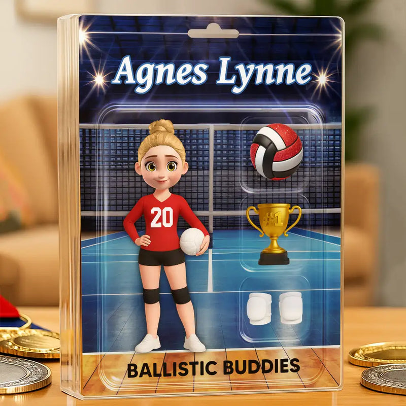 Gift For Yourself, Gift For Women, Gift For Men, Happy - 3D Effect Volleyball Player Toy Box - Personalized Custom Shaped Acrylic Plaque