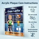 Gift For Yourself, Gift For Women, Gift For Men, Happy - 3D Effect Volleyball Player Toy Box - Personalized Custom Shaped Acrylic Plaque