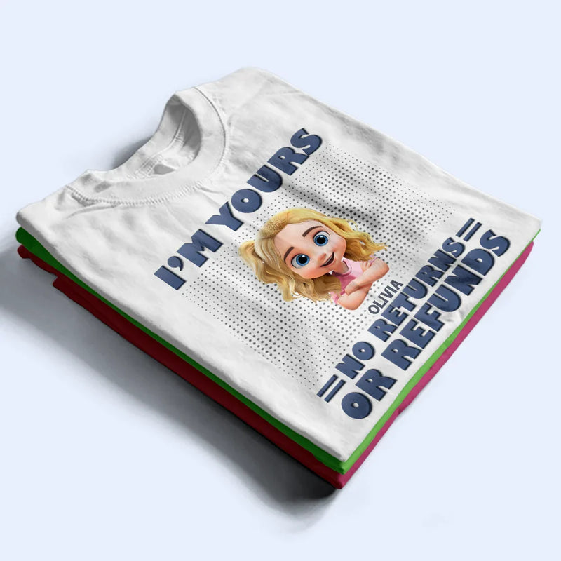 Gift For Mother,Gift For Grandma,Grandma,Grandkids - 3D Effect We're Yours No Returns - Personalized T Shirt
