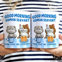 Cat Mom, Cat Lovers, Cat Dad, Cat Couple, Funny, Top Market - 3D Effect Your Tiny Furry Overlords - Personalized White Edge-to-Edge Mug