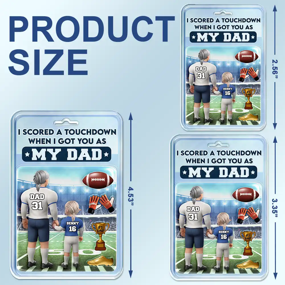 Gift For Father,Sons,Children,Sport Dad,Dad,Daughters,Football - 3D Figure American Football I Got You As My Dad - Personalized Acrylic Car Hanger