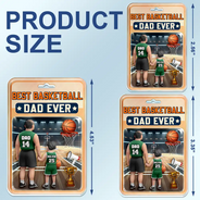 Gift For Father, Dad - Sons, Dad - Children, Sport Dad, Basketball, Dad - Daughters (Young), Happy - 3D Figure Best Basketball Dad Ever - Personalized Acrylic Car Hanger