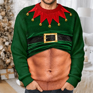 Christmas,Humorous,Gift For Men,Gift For Yourself,Icon - 3D Funny Body Hairy Belly Gift For Husband - Personalized Unisex Ugly Sweater